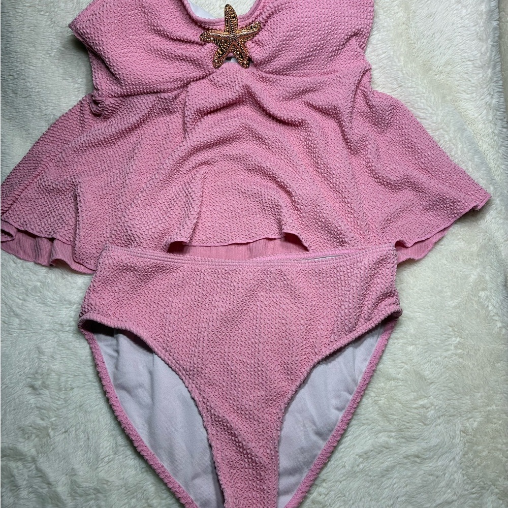Pink Starfish Girls Tankini